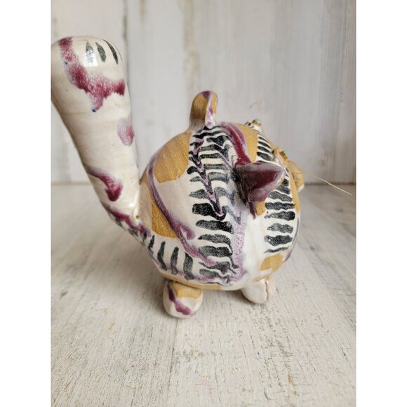 Studio art low maintenance cat purple striped kitten home decor - Picture 4 of 9